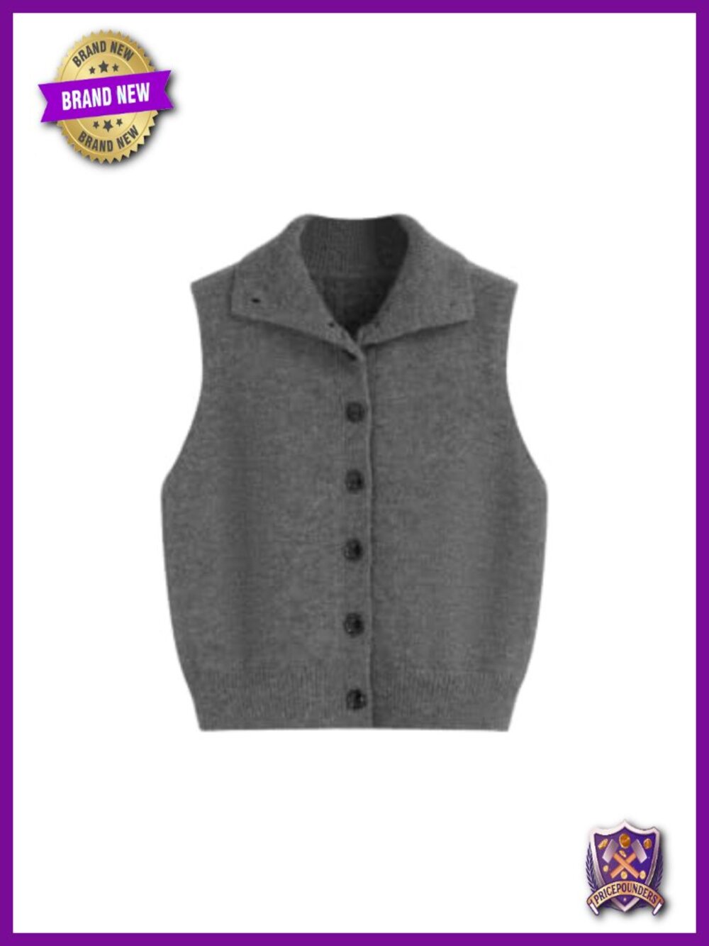 Sweater Vest Womens Cropped Two-Way Button Down Cardigan